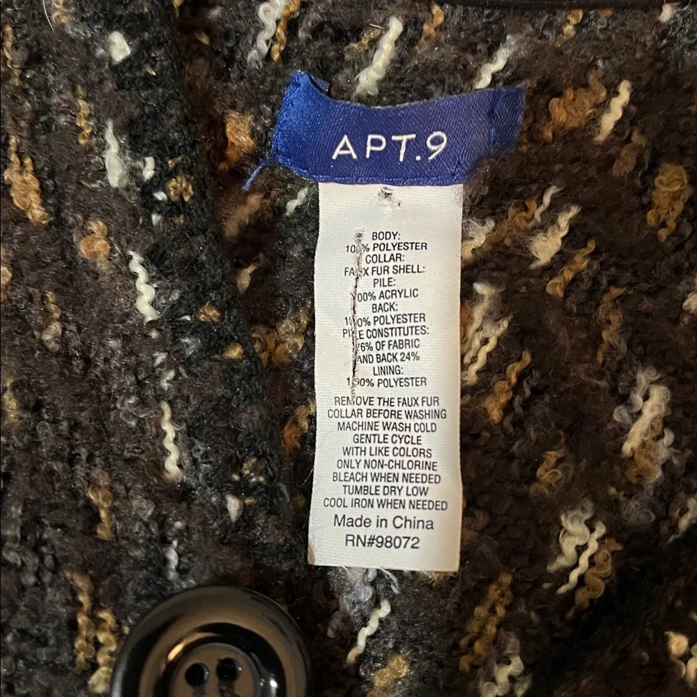 Apt. 9. Black & Brown Patterned Poncho/Cape - Picture 13 of 13